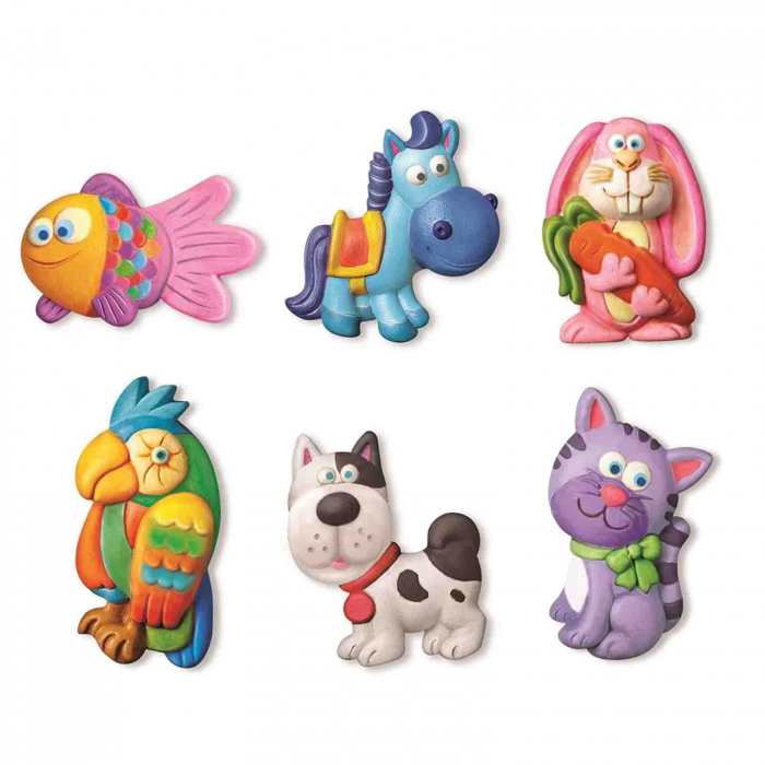 Set creativ, figurine ceramice de pictat, cu magnet de frigider [2]