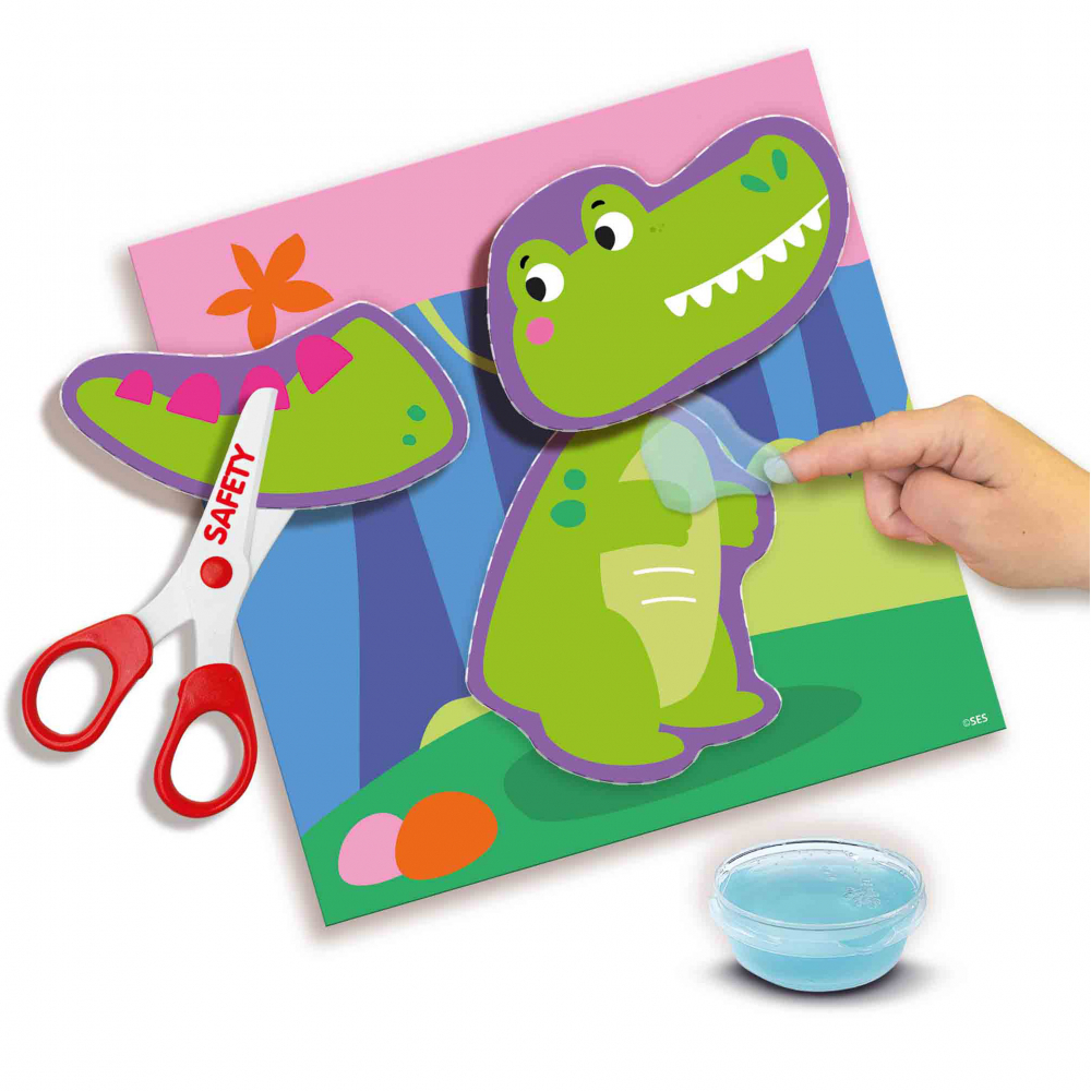 Set creativ - Invat sa decupez si sa lipesc, animale, copii varsta 3 ani+,6 ani+ [4]