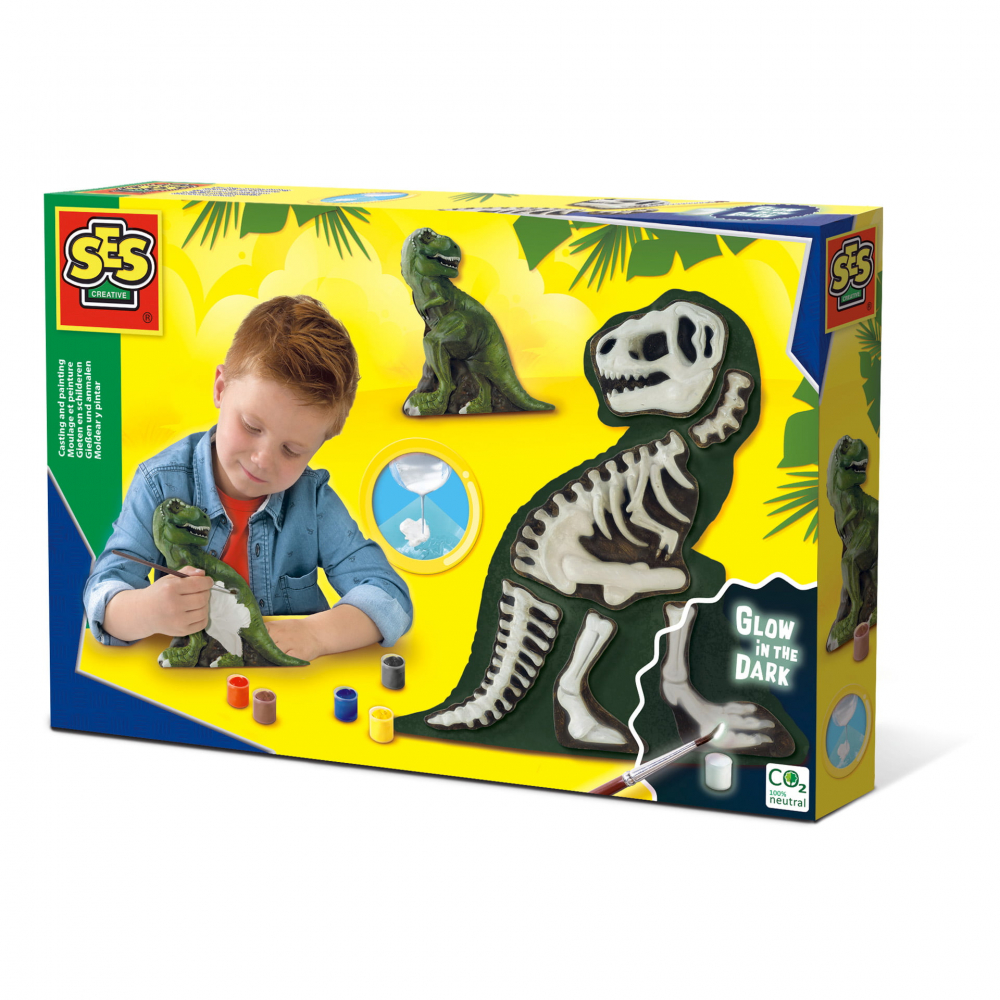 Set creativ mulaj si pictura - T-rex cu schelet fotoluminescent [6]