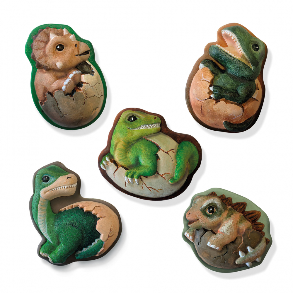 Set creativ pentru copii cu mulaj si pictura - Dinozauri 2 in 1, razuire [2]