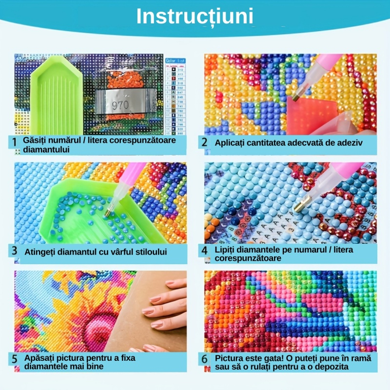 Set creativ - pictura cu diamante 40x50cm, CNX Paint by Beads - Chip - Suflet de fluture - cu cifre si litere, 8103 [3]