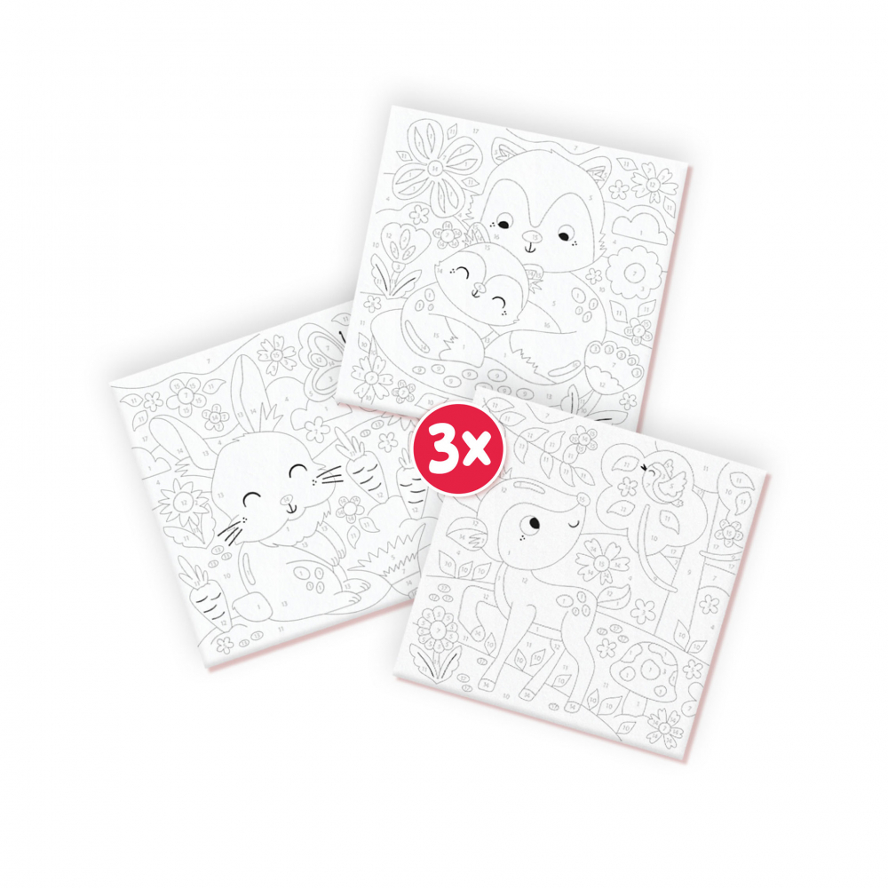 Set creativ - Pictura pe numere Animale din padure (3 panze), copii varsta 6 ani+,8 ani+ [4]