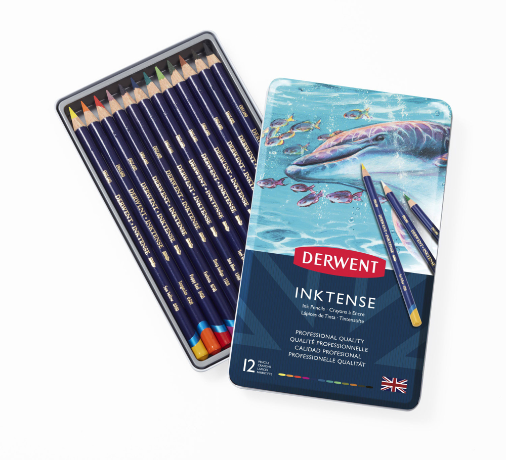 Set creioane 12 culori inktense derwent [2]