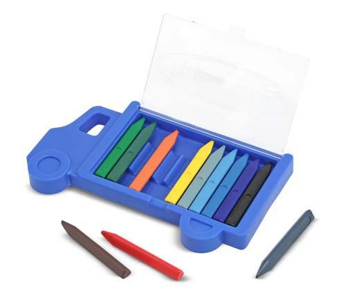 Set creioane colorate triunghiulare Truck Melissa and Doug 12 buc [1]