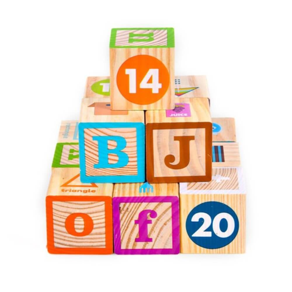 Set Cuburi Montessori din Lemn pentru Copii 18 luni+, Litere, Cifre și Animale [6]