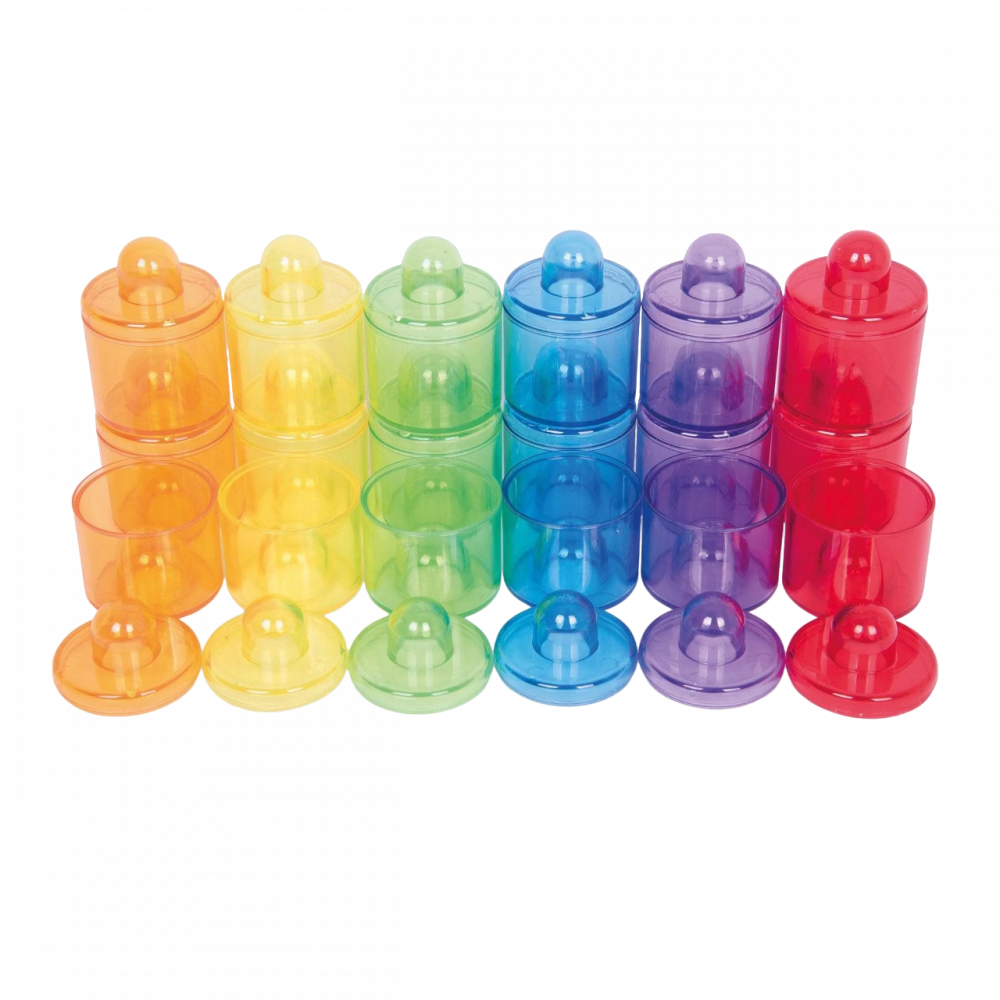 Set de 18 cutiute colorate cu capac, translucide, pentru activitati senzoriale [1]