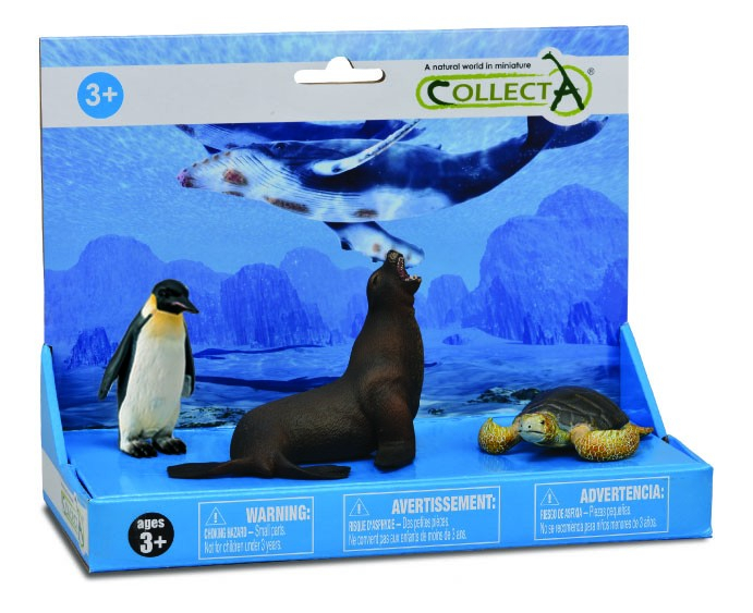 Set de 3 figurine pictate manual Foca, Pinguin si Testoasa [1]
