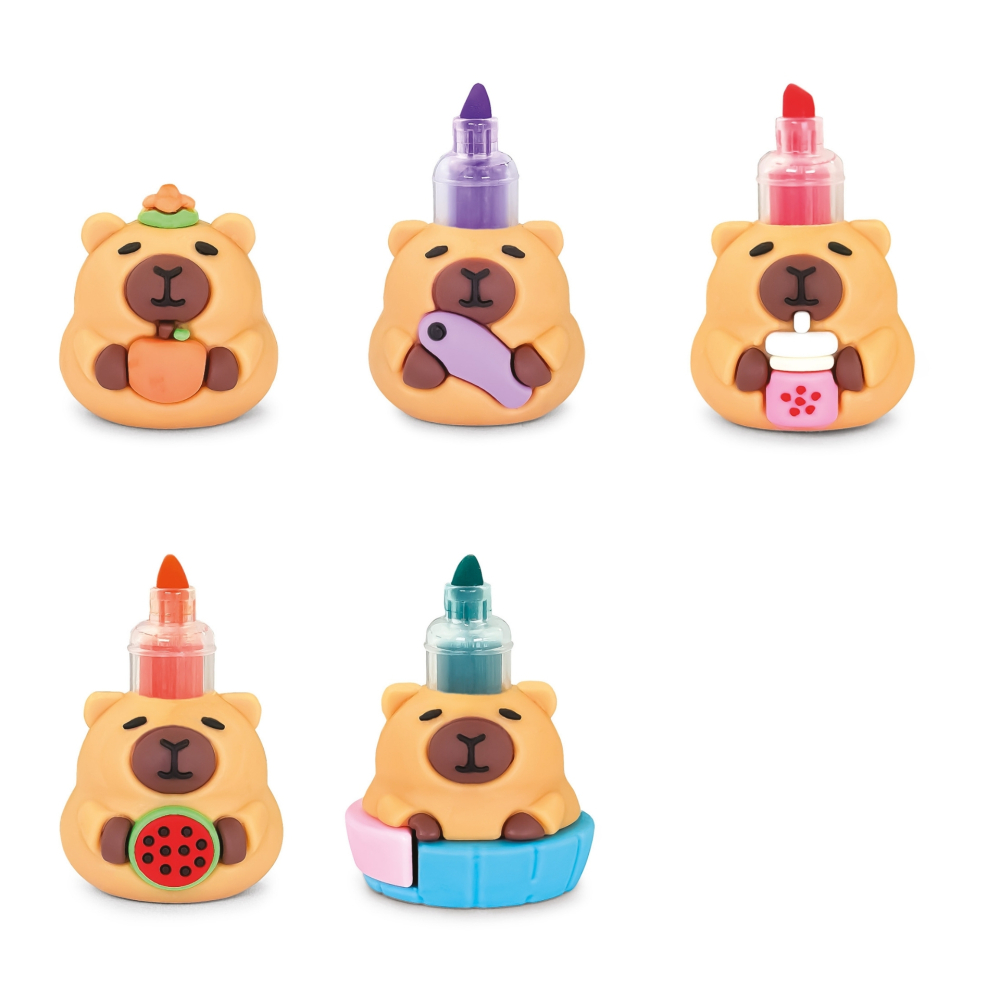 Set de 4 mini markere de evidentiere BeCappy Capibara, , pret/1 buc [2]