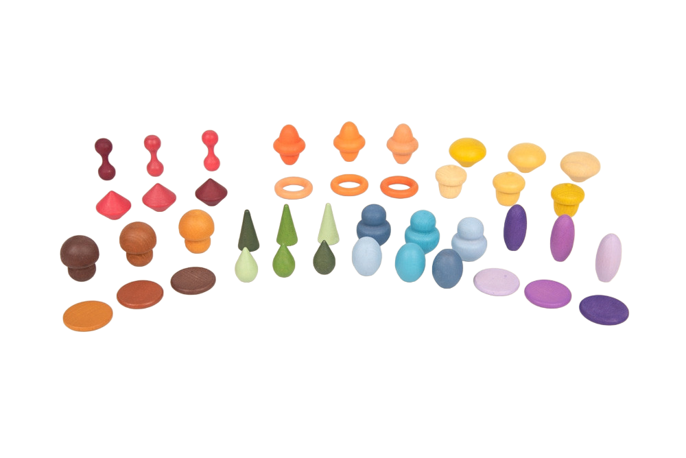 Set de 42 forme din lemn colorate pentru activitati educative Comorile Padurii [1]