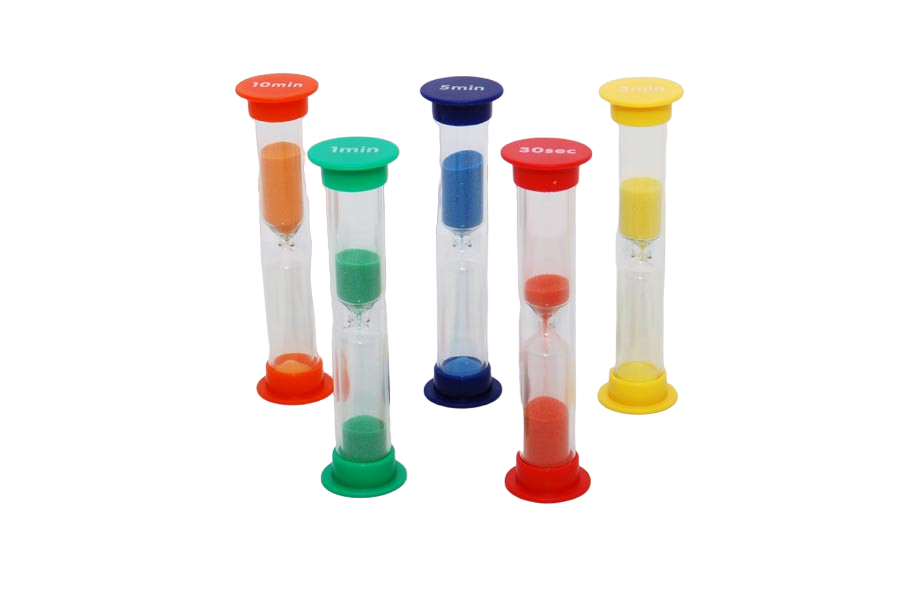 Set de 5 miniclepsidre cu nisip colorat si cronometrare diferita [1]