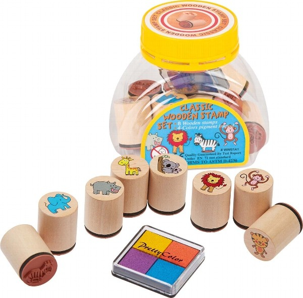 Set de 8 stampile cu animale, tusiera inclusa [1]