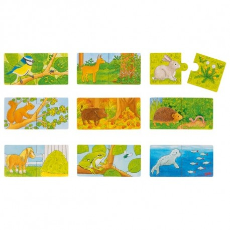 Set de 9 puzzleuri Cu ce se hranesc animalele? [1]