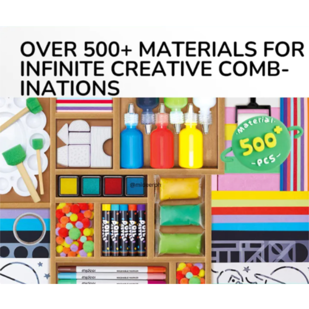 Set de Arta si Creatie pentru copii, cu 500 de piese, Kit Pictura Complet si Accesorii [5]