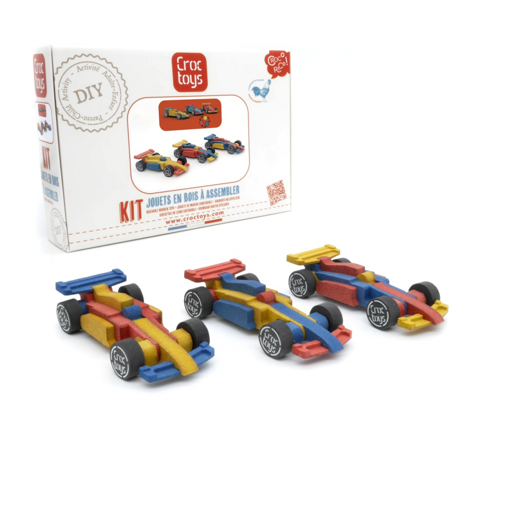 Set de constructie 3 masini de curse, Croc toys, varsta 6 - 9 ani, Baiat [3]