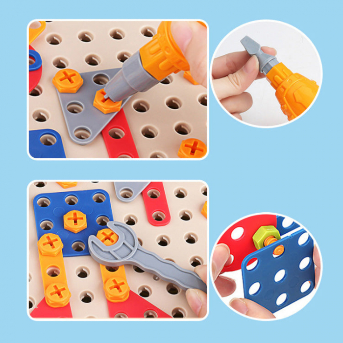 Set de constructie 3D cu surubelnita si cheie, Parcul copiilor si al animalutelor [5]