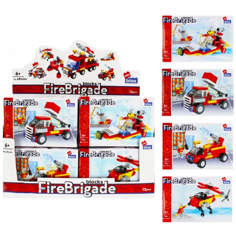 Set de constructie Alleblox Fire Brigade - vehicule de interventie, diverse modele - 477372, 63-64 piese, 6+ [2]