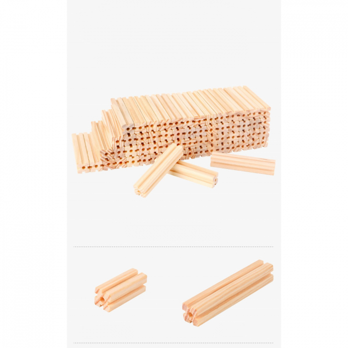Set cuburi constructie Micul Arhitect ❤️ cu 268 piese lemn. [7]