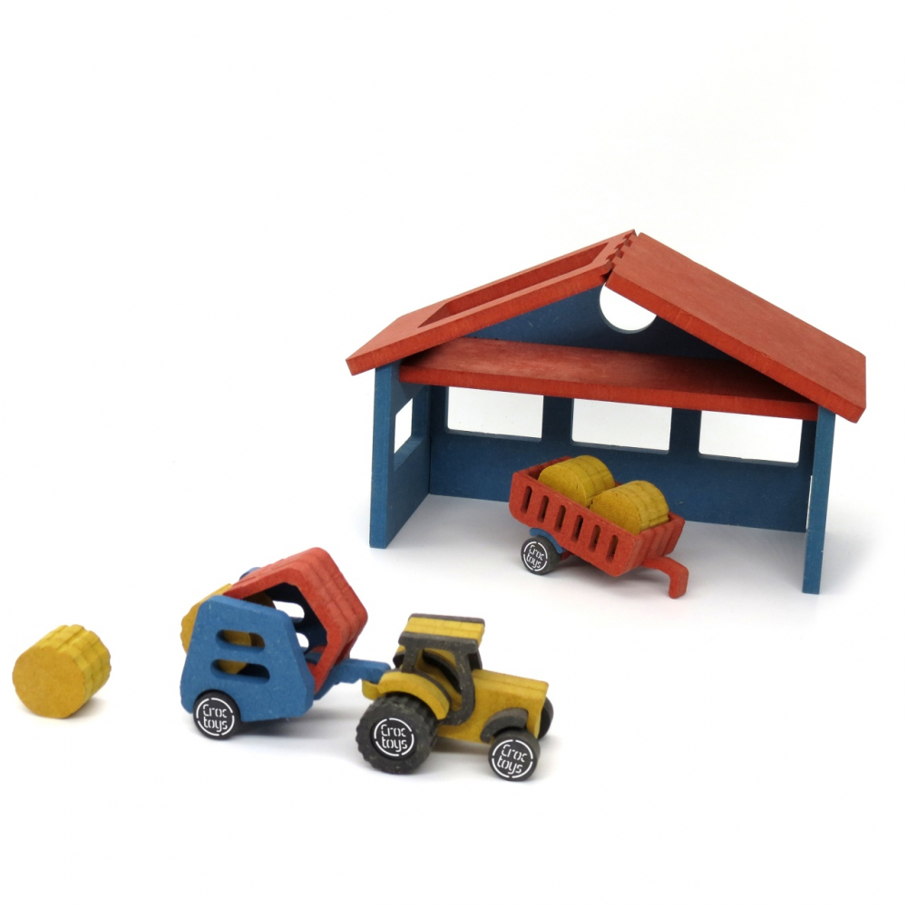 Set de constructie Ferma cu tractor Nathan, Croc toys, varsta 6 - 9 ani, Baiat [1]