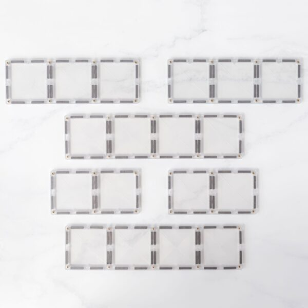 Set de constructie magnetic, 12 de piese, cu forme dreptunghiulare, Transparent, Magnetic Tiles [4]