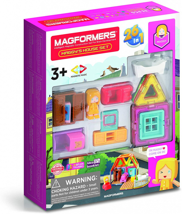 Set de constructie magnetic, 33 piese, Casa Maggy, Magformers [1]