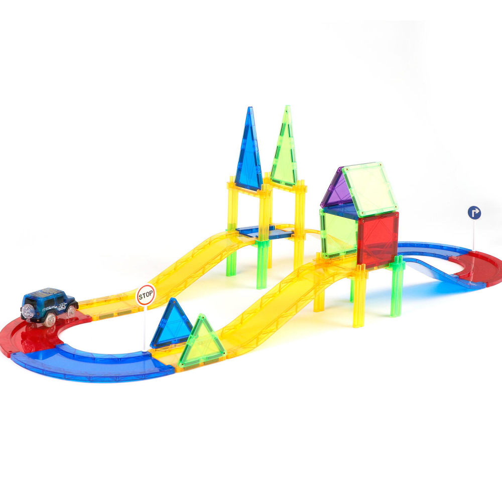 Set de constructie magnetic 3D - Circuit masinute (45 piese) [2]