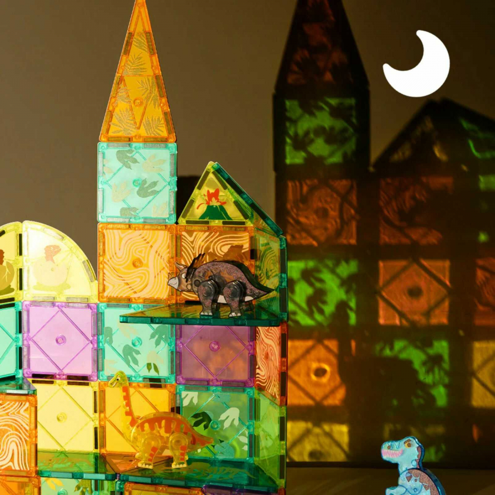 Set Constructie Magnetic Dinozauri 48 Piese MiDeer Jurassic Adventure [6]