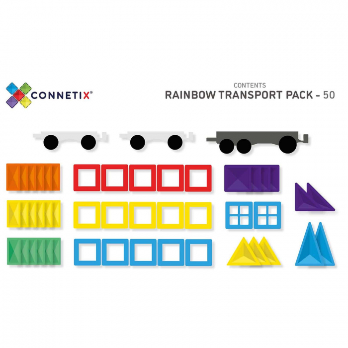Set de constructie, 50 piese, forme geometrice, Magnetic [2]