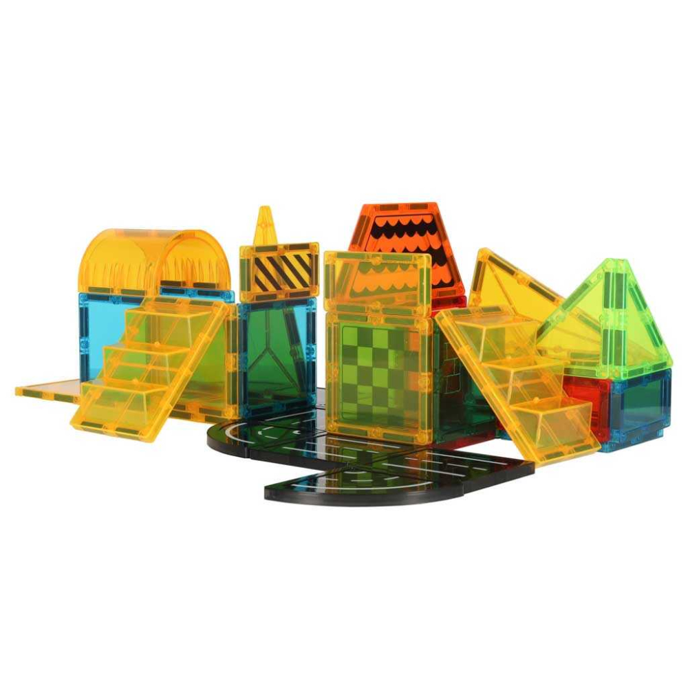 Set de constructie magnetic, 50 piese, 3D, Vehicule Santier, STEM, Blocuri magnetice [6]