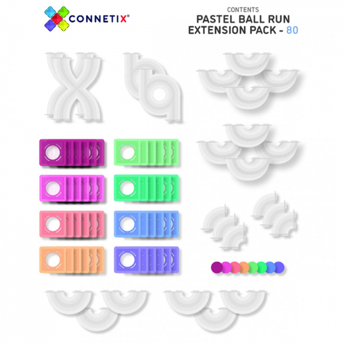 Set de constructie, 80 piese, forme geometrice, Magnetic [2]