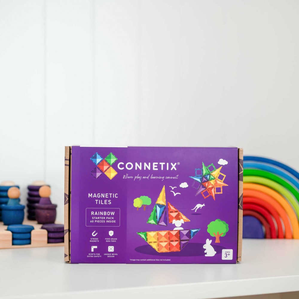 Set Constructie Magnetic Connetix Rainbow Starter Pack 60 Piese [6]