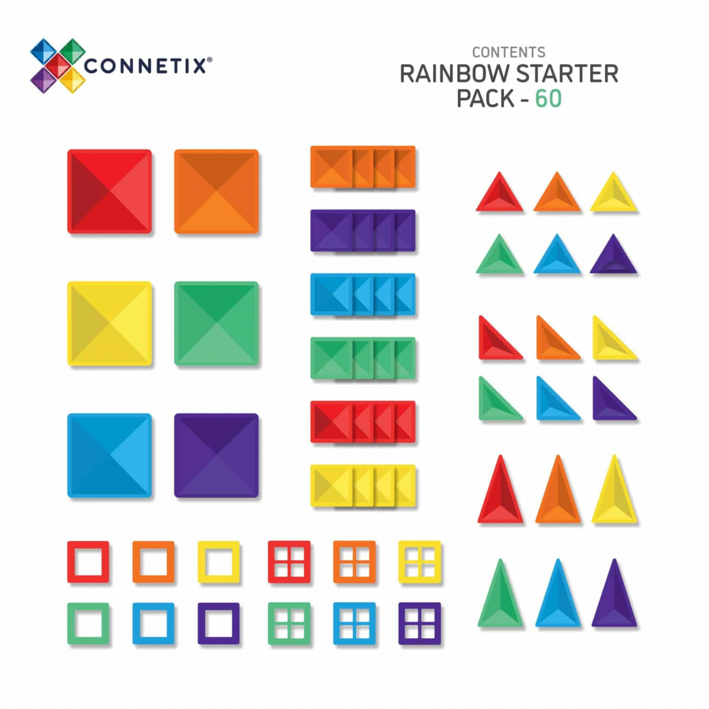 Set Constructie Magnetic Connetix Rainbow Starter Pack 60 Piese [2]