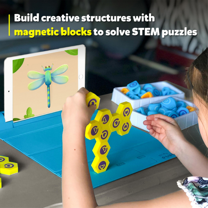 Set de constructie magnetic Plugo Link, jucarie educativa bazata pe Realitate Augmentata, PlayShifu, varsta 3 - 6, 6 - 9, 9+ ani, Baiat, Fata [3]