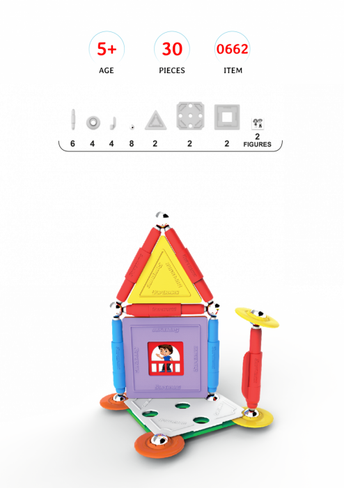 Set de constructie magnetic Supermag Projects House, 30 piese [2]