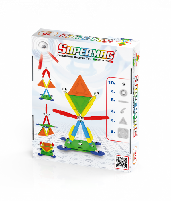 Set de constructie magnetic Supermag Projects Multicolor, 30 piese [1]
