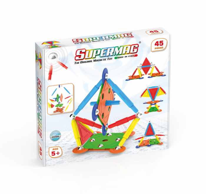 Set de constructie magnetic Supermag Projects Multicolor, 45 piese [1]