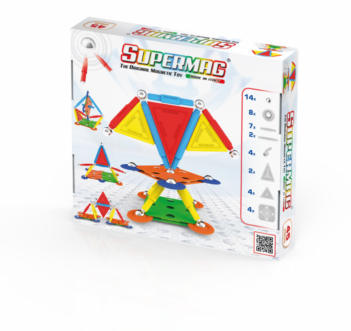 Set de constructie magnetic Supermag Projects Multicolor, 45 piese [2]