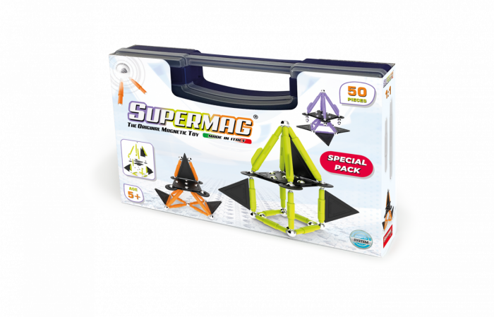 Set de constructie magnetic Supermag Projects Technicolor, 50 piese [1]