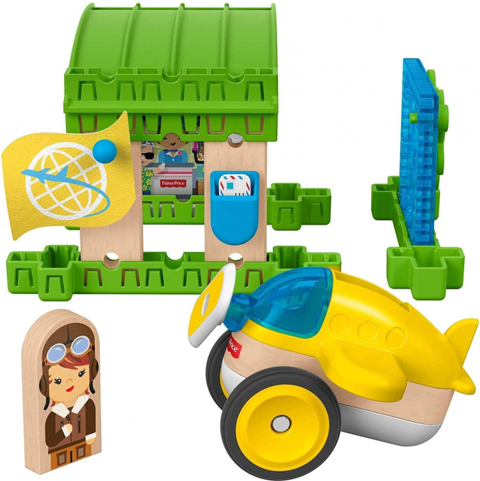 Set de constructie, Aeroport - 15 piese, Wonder Makers - Fisher Price [2]