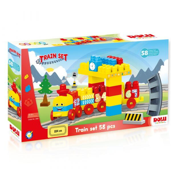 Set de constructii cu trenulet - 58 piese [5]