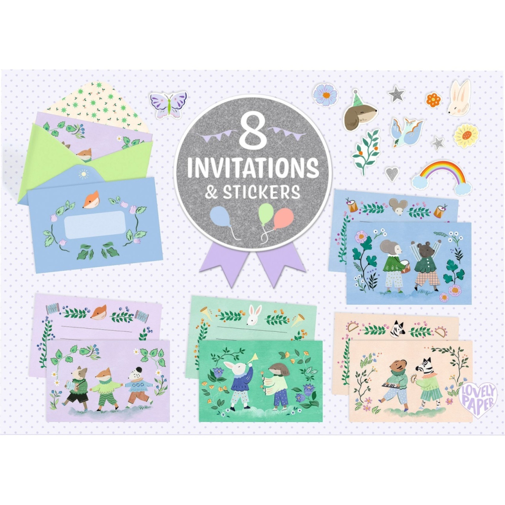 Set de invitatii Parada animalelor, Djeco Adult, Baiat, Fata, varsta +9 ani, 6 - 9 ani [4]