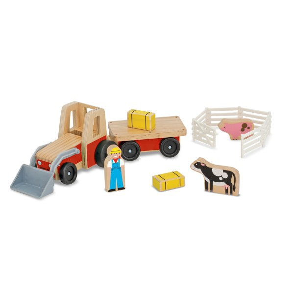 Set de joaca Excavator din lemn cu remorca [1]