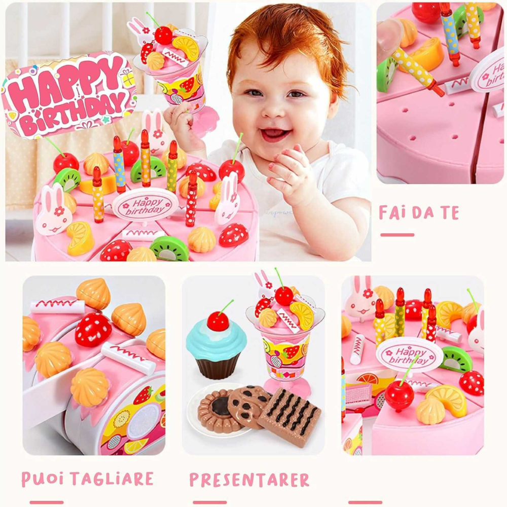 Tort aniversar, Jucarie copii cu scai, 75 accesorii, cescute si lumini [10]