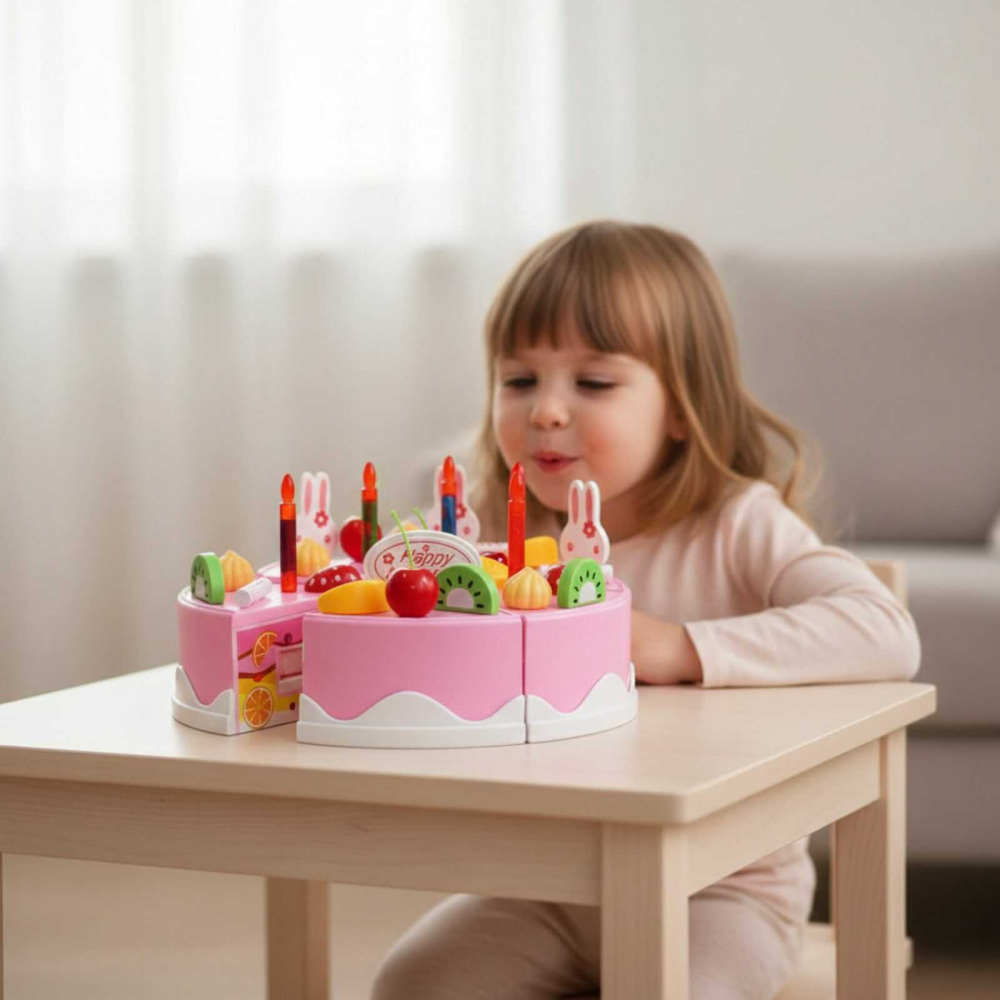 Tort aniversar, Jucarie copii cu scai, 75 accesorii, cescute si lumini [3]