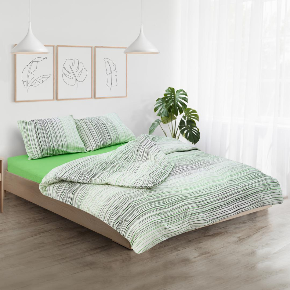 Set de pat,cearceaf cu elastic180x200,mils [3]