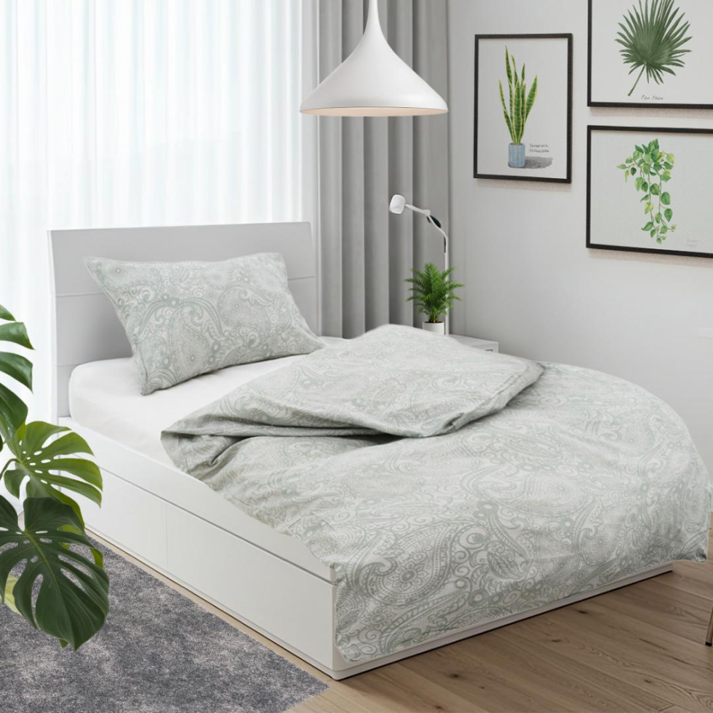 Set de pat single bumbac, 92 gsm,paisley [3]