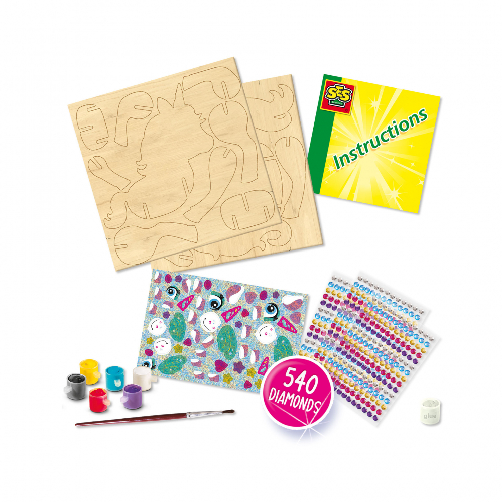 Set de pictura pentru copii cu diamante adezive si unicorn [2]