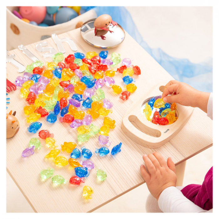 Set sortare copii cu pestisori translucizi, 120 piese colorate, TickiT [1]