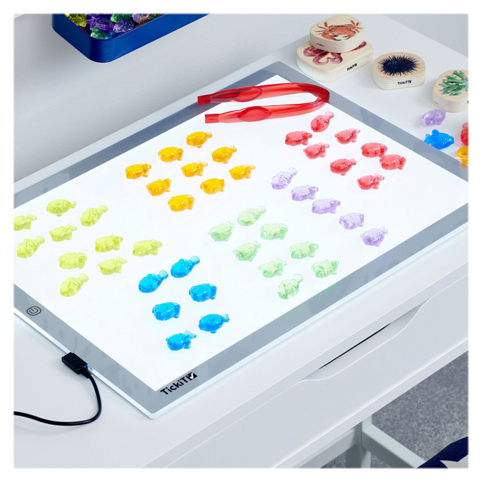 Set sortare copii cu pestisori translucizi, 120 piese colorate, TickiT [5]