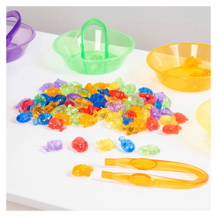 Set sortare copii cu pestisori translucizi, 120 piese colorate, TickiT [4]