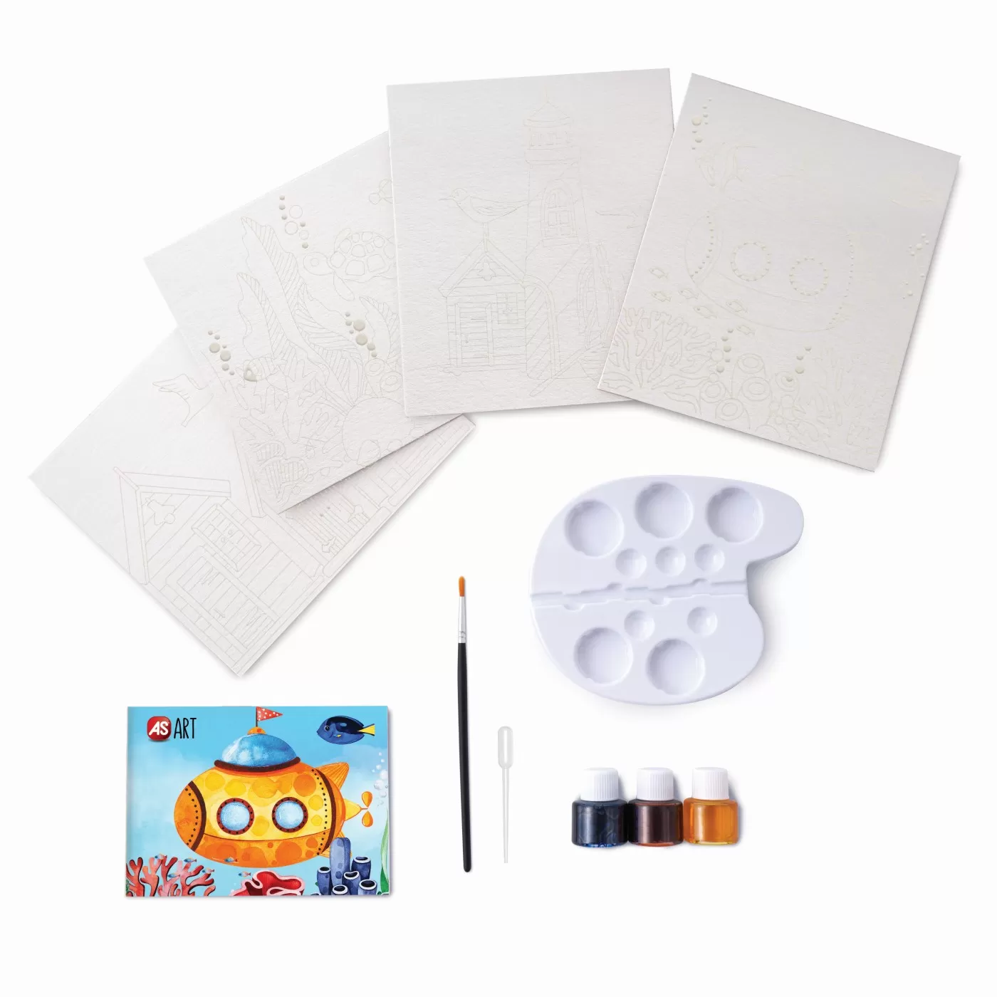 Peisaj Marin, Set pictura si desen acuarela, 6 ani+, AS ART, varsta de la 6 ani la 9 ani [2]